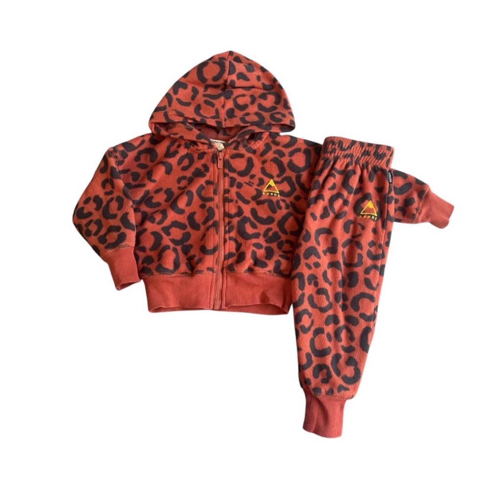 Bonds size 1 Leopard Print Hoodie and Joggers Set